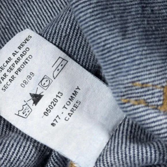 Vintage Tommy Jeans Jacket Mens Medium Blue Denim Trucker Jean Rinse Wash 90s